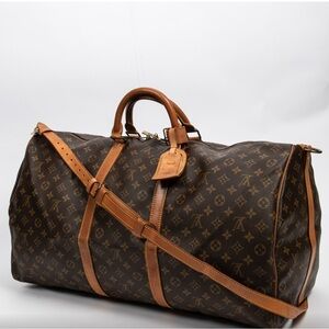 Louis Vuitton Size 55 Keepall Bandouliere with Monogram Design
